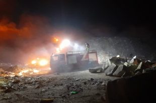 آتش سوزی محل دفن زباله آذرشهر