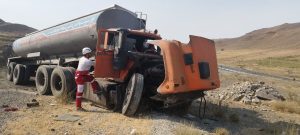 تصادف تریلی محور آذرشهر عجبشیر