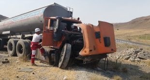 تصادف تریلی محور آذرشهر عجبشیر